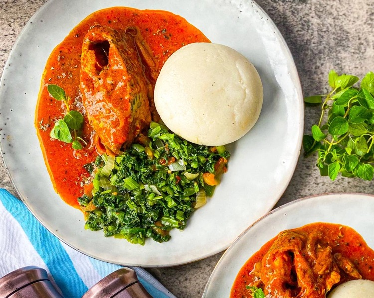 Fresh boiled Fish in Tomato Sauce