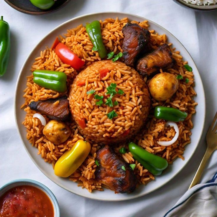 Jollof Rice with Fish - Traditional West African Cuisine