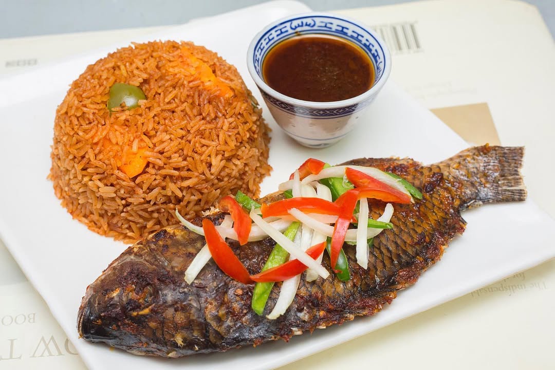 Grilled Fish with Jollof Rice