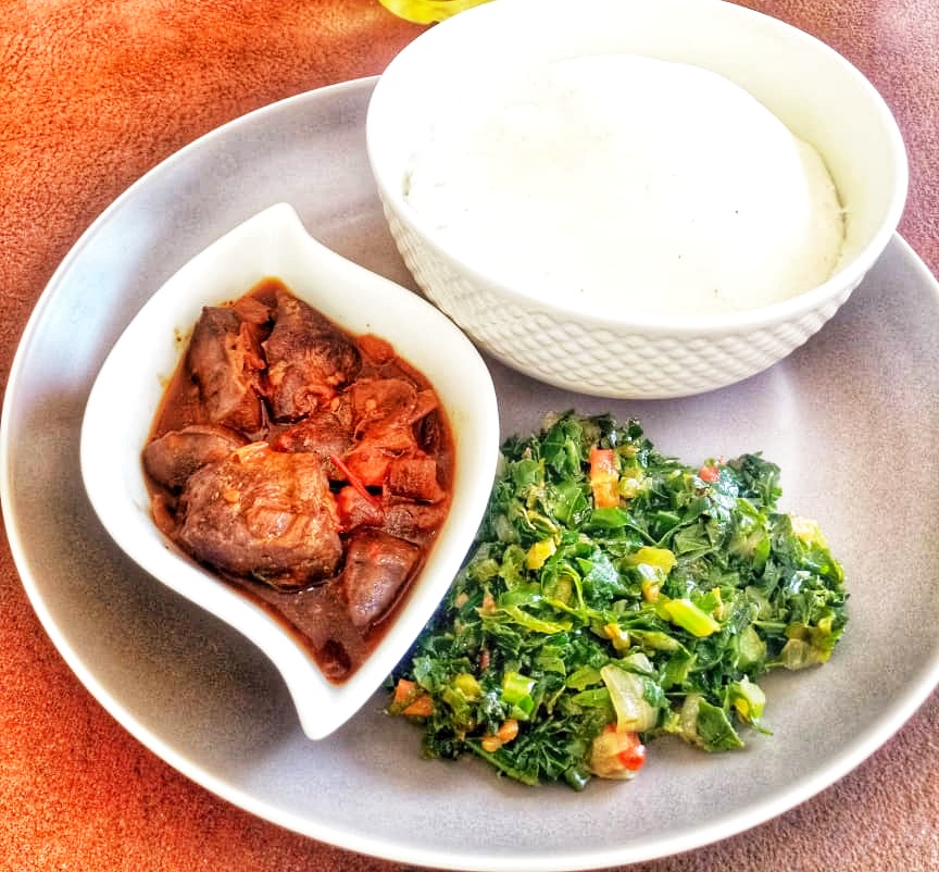 Nshima with Meat Stew